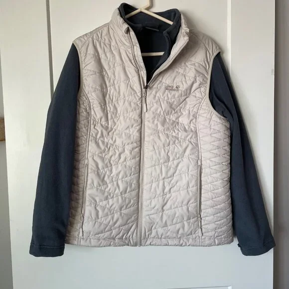 Women’s Jack Wolfskin Caribou Glen 3 in 1 Fleece Jacket & Vest size XL - Picture 2 of 14